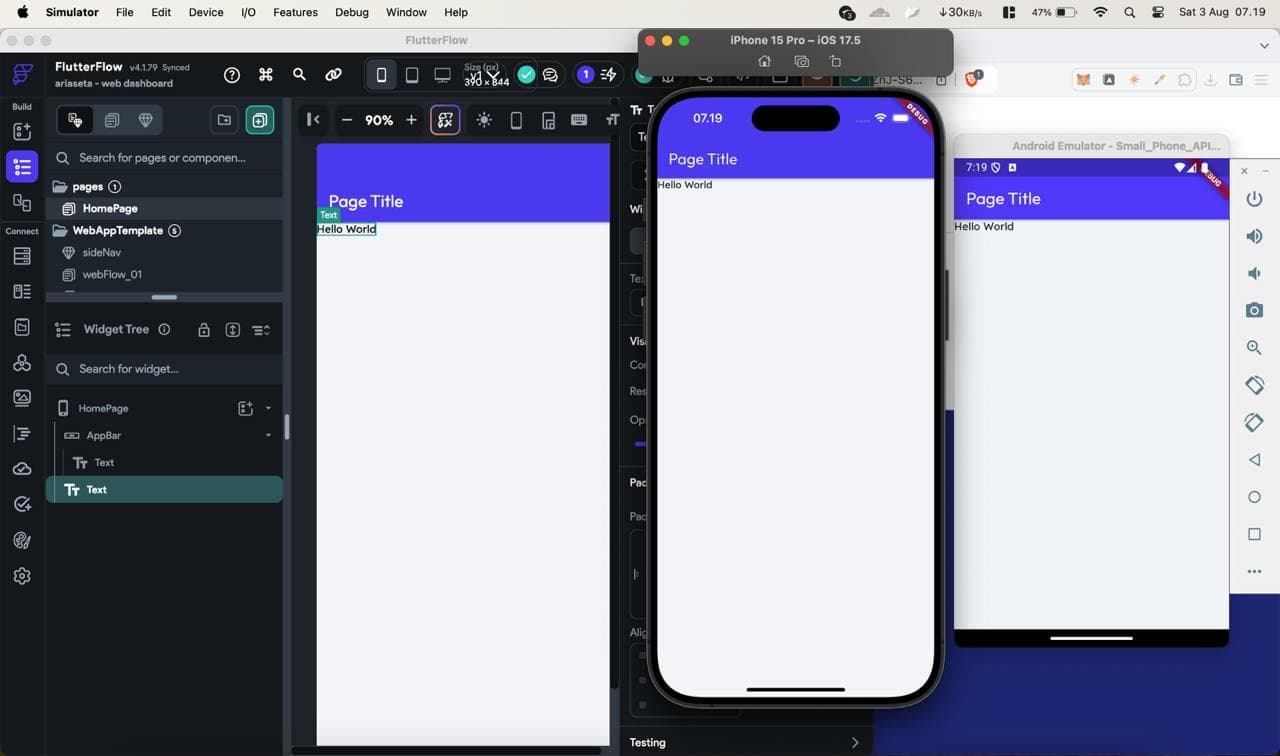 Udah pada coba fitur flutterflow yg local run?
